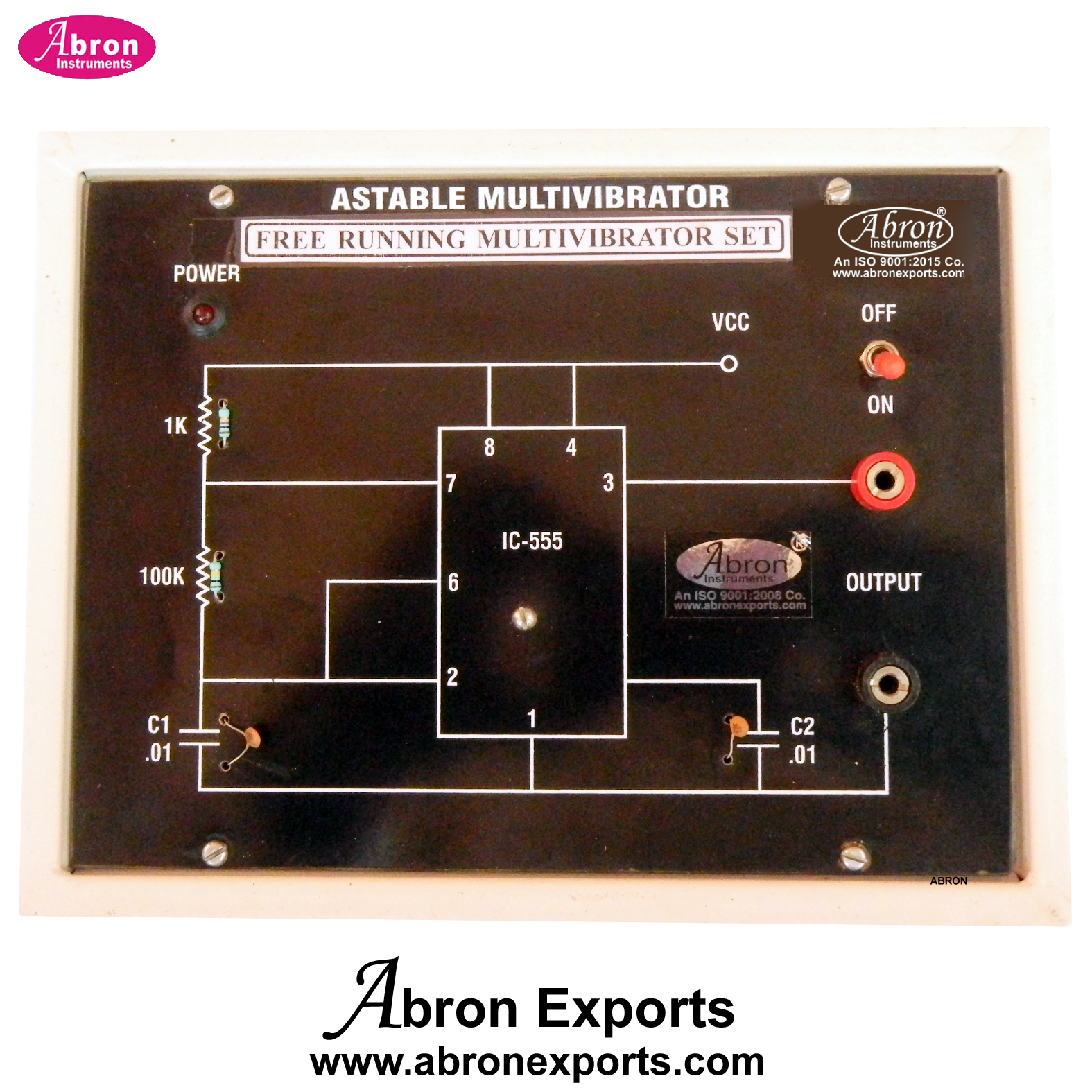Multi Vibrator Astable Circuit Trainer 0-1 LED IC555 Input Oscillator Output To CRO (Optional) Test Sockets Power Supply AE-1252MAS
